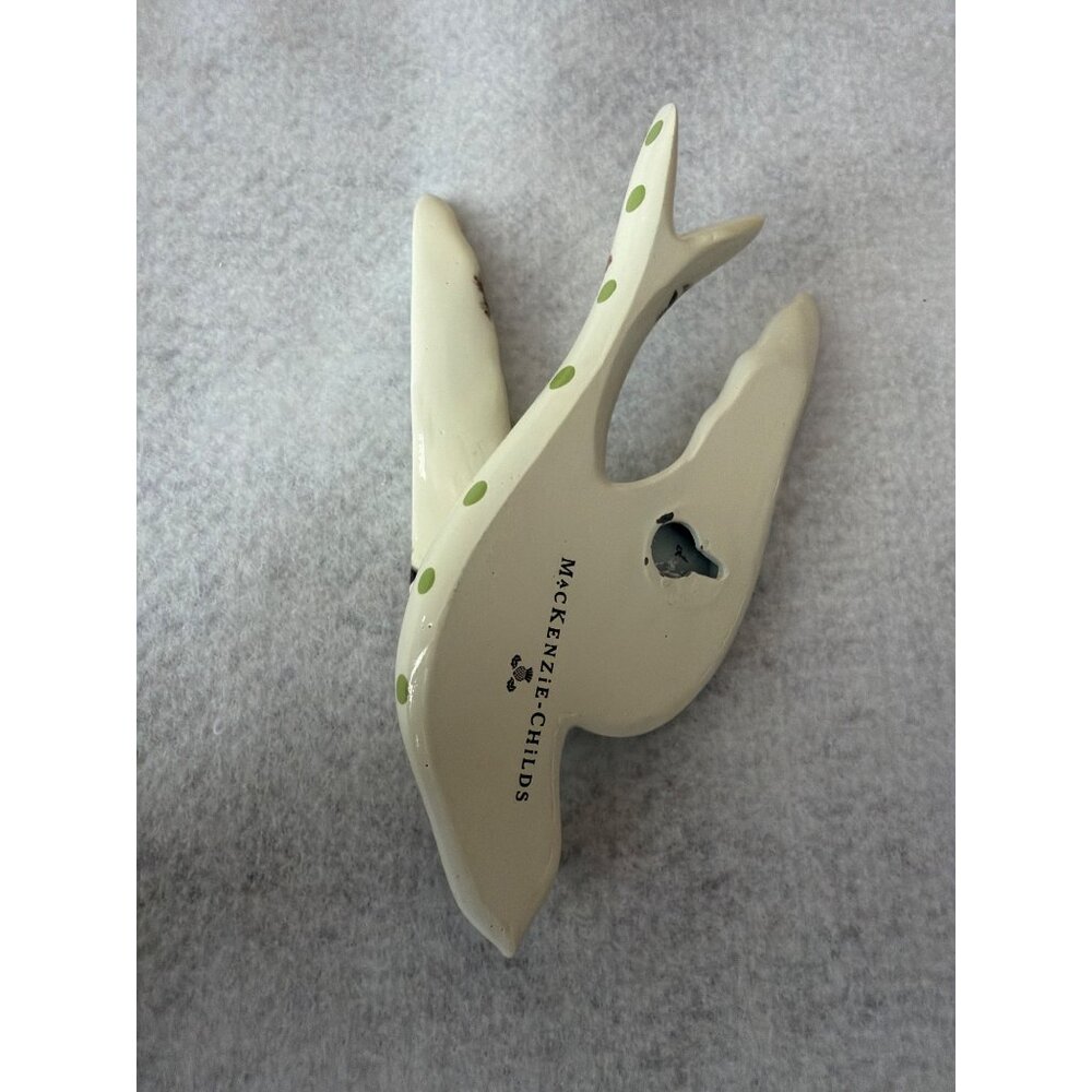 MacKenzie-Childs Ceramic Wildflower Swallowtail Wall Decor Set of 3 Polka Dot 6" - Picture 6 of 11